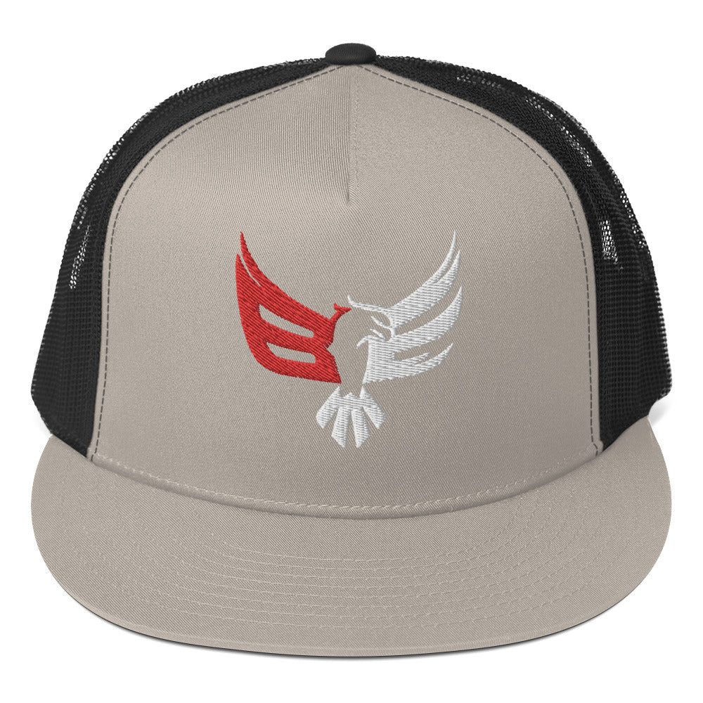 Trucker Cap - Embroidered Red/White Logo
