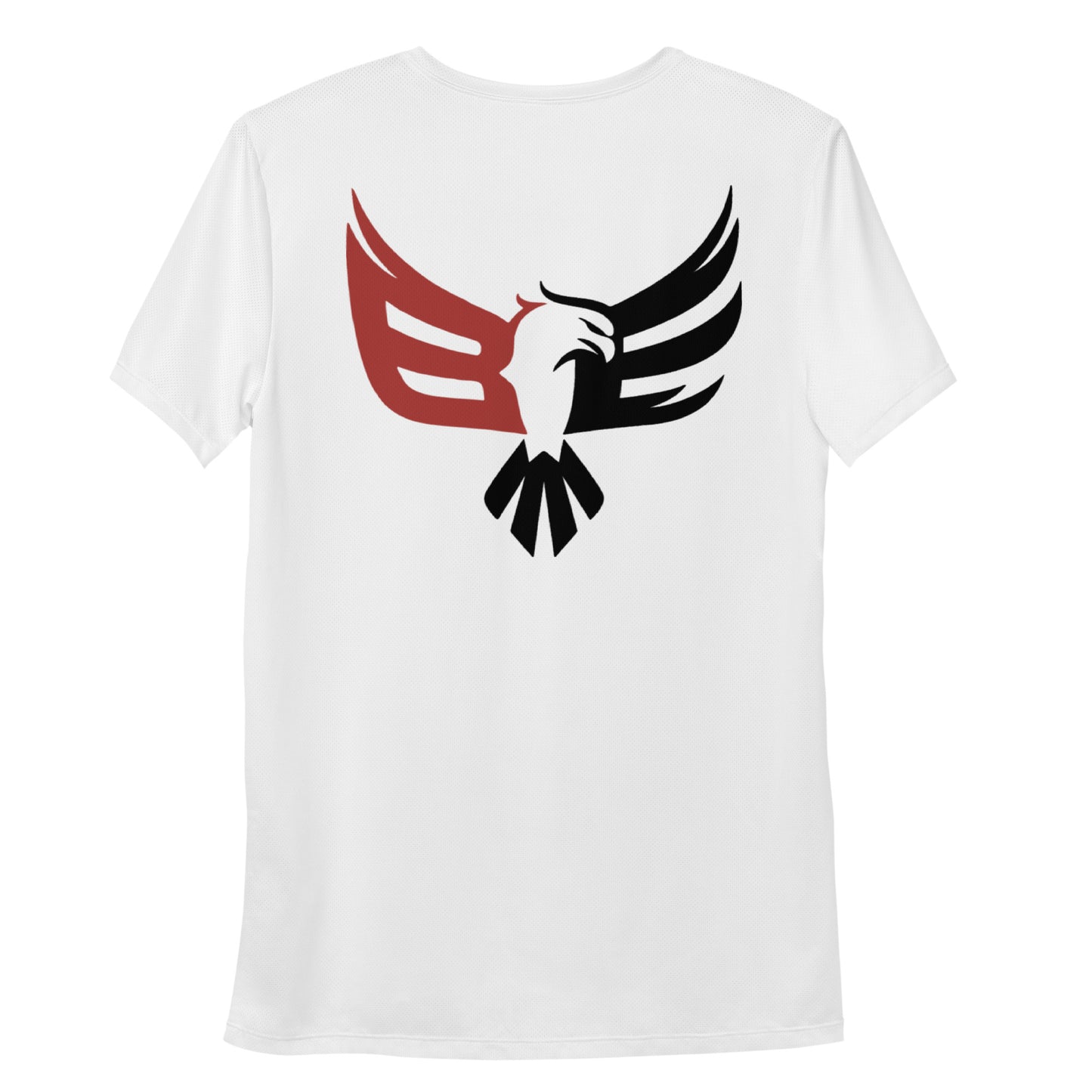 Black Eagle Fitness - White Athletic T-shirt - Red/Blk Logo