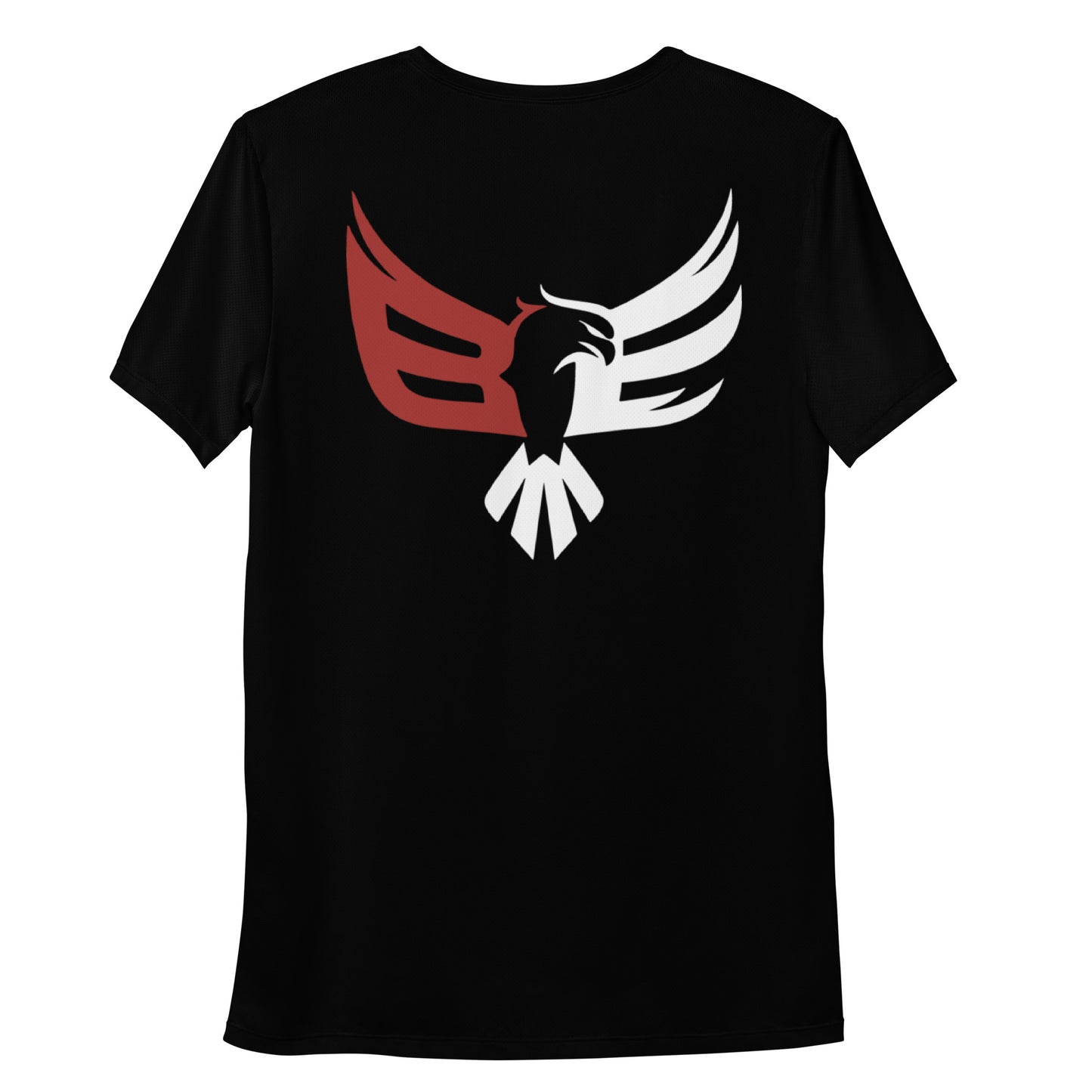 Black Eagle Fitness - Black Athletic T-shirt - Red/Wht Logo
