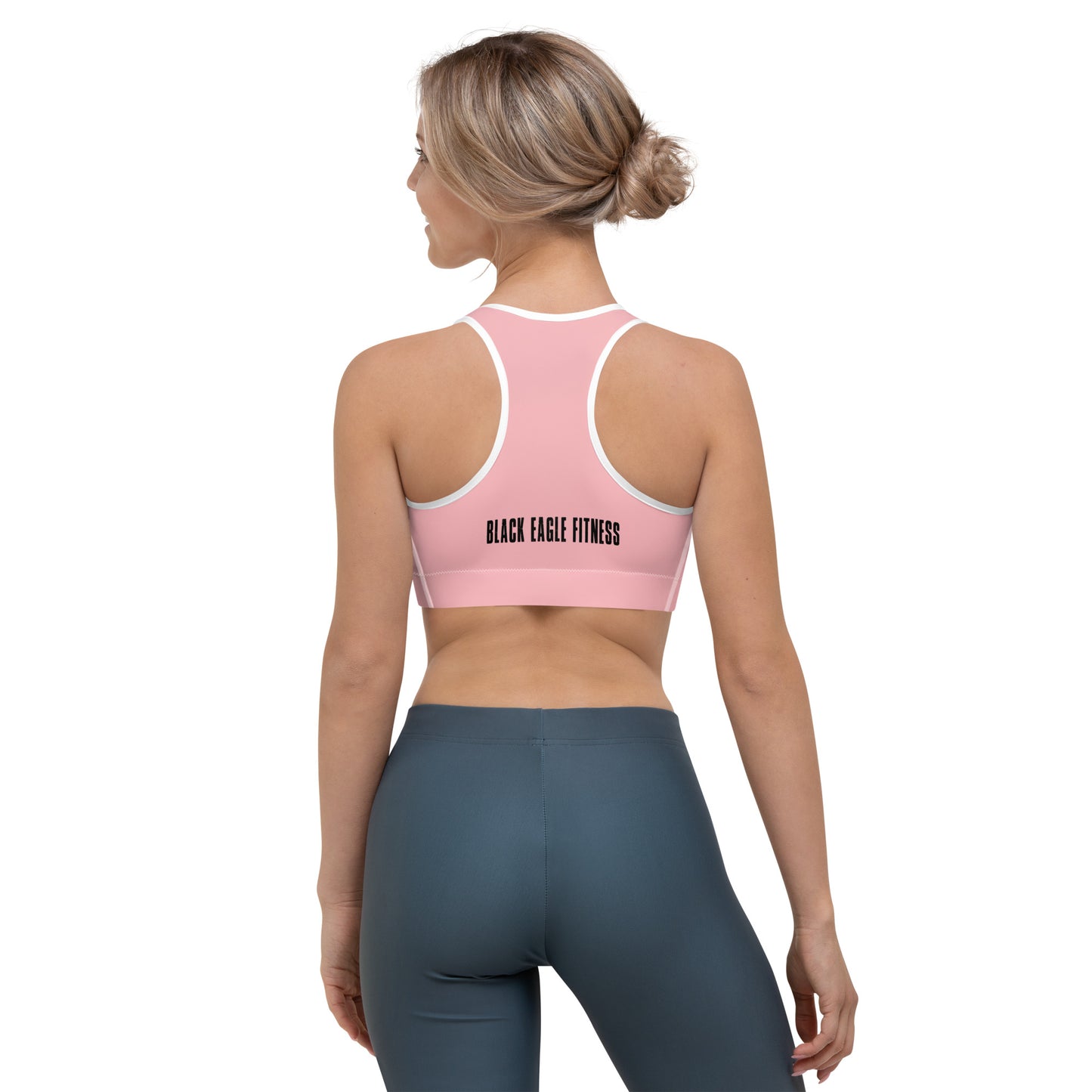 Black Eagle Fitness - Pink Sports bra - Red/Black Logo
