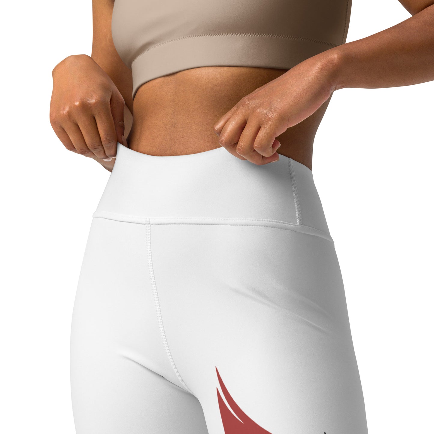 Black Eagle Fitness Leggings - White - Red/Wht Logo