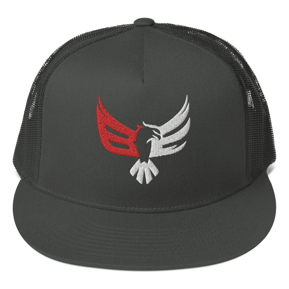 Trucker Cap - Embroidered Red/White Logo