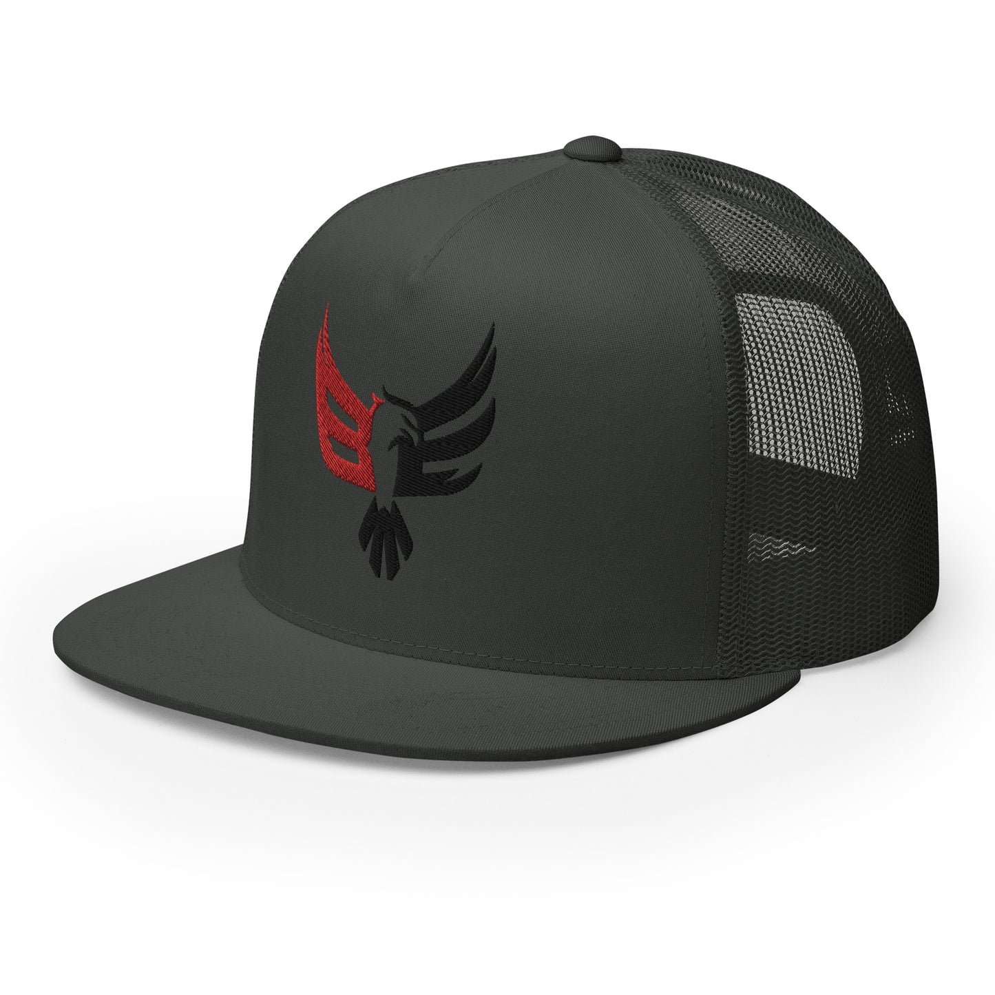 Embroidered Trucker Cap - Red/Blk Logo