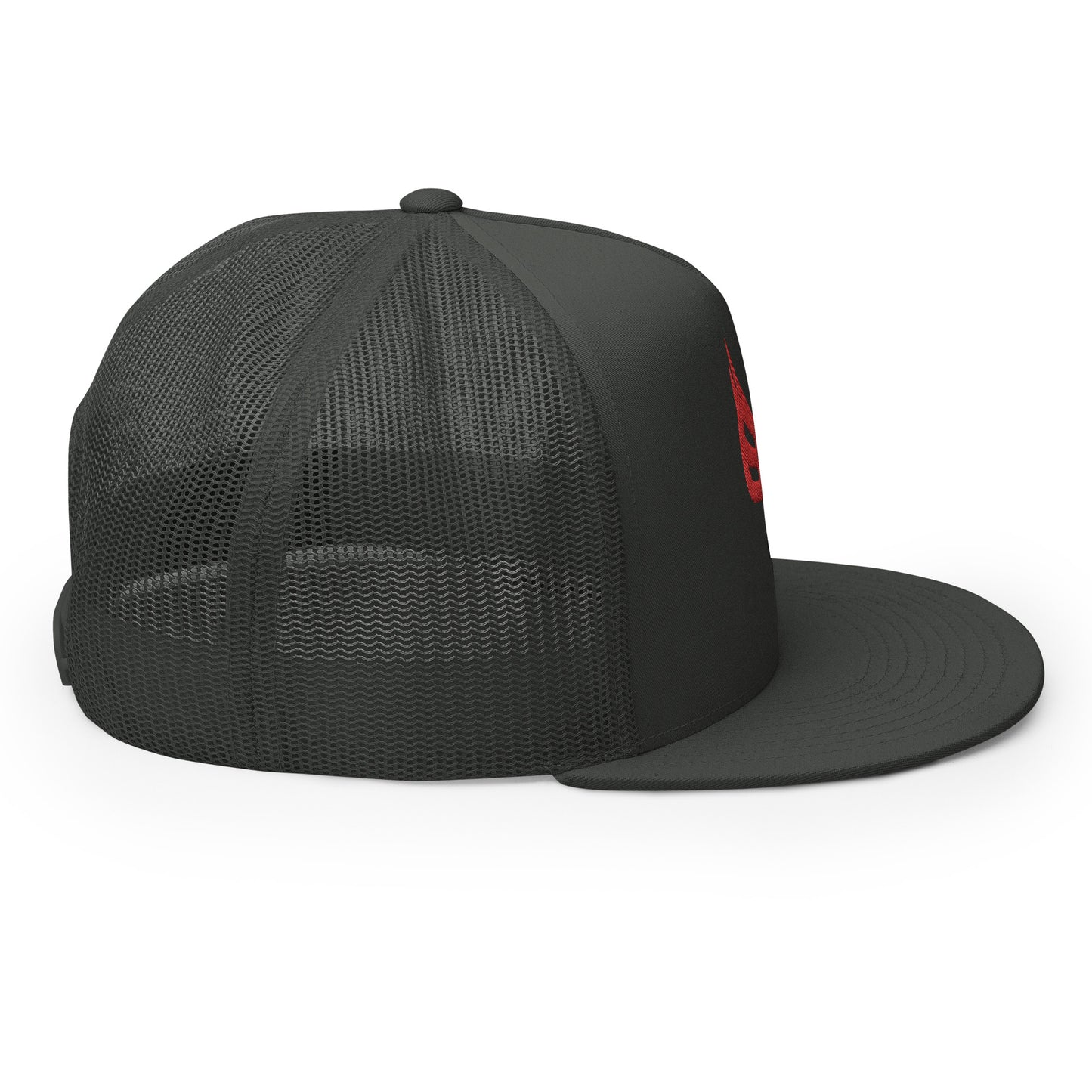 Embroidered Trucker Cap - Red/Blk Logo