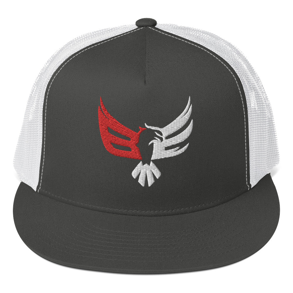 Trucker Cap - Embroidered Red/White Logo