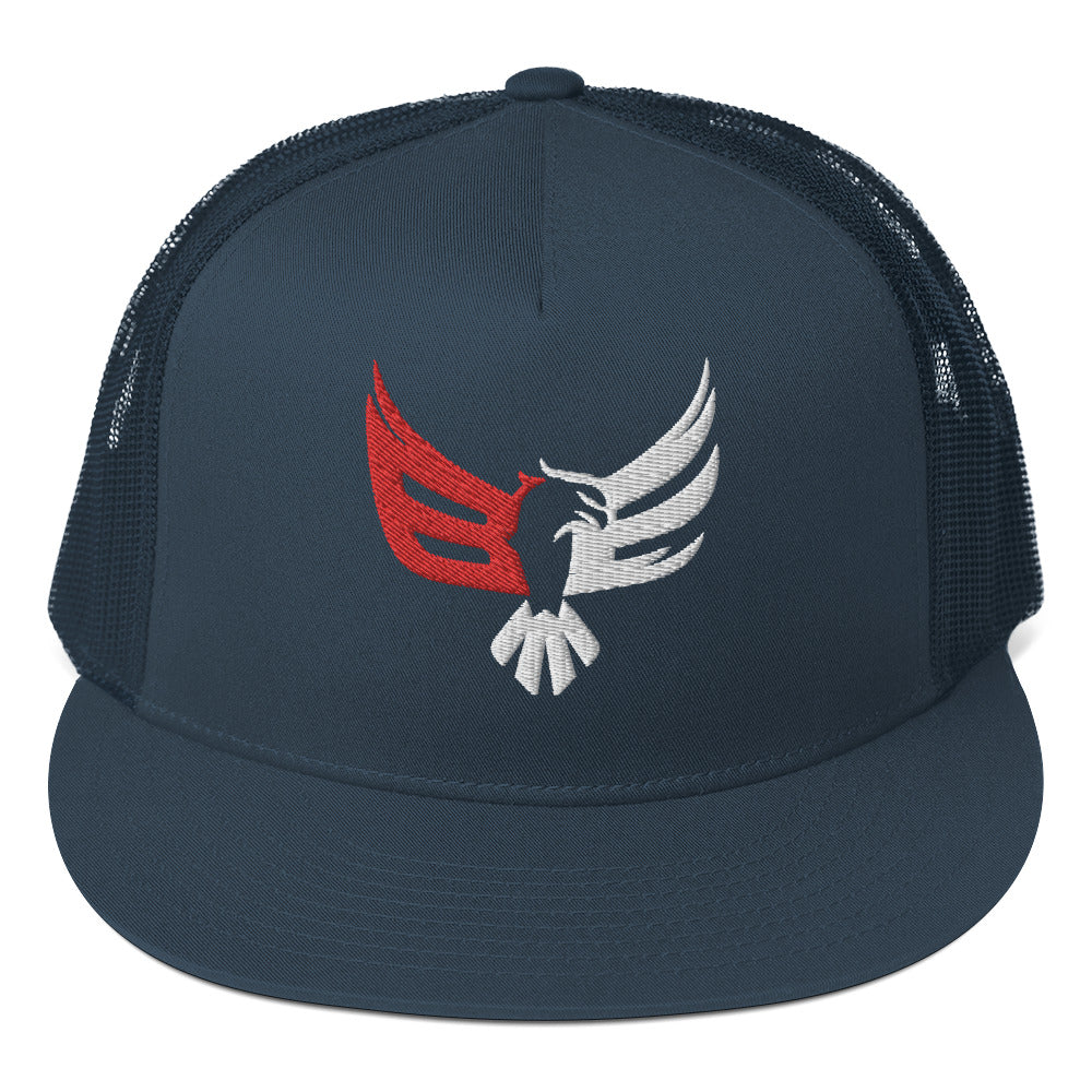 Trucker Cap - Embroidered Red/White Logo