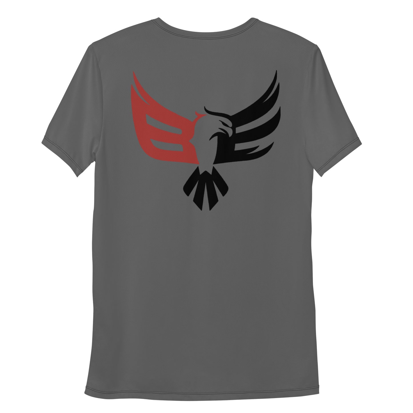Black Eagle Fitness - Charcoal Athletic T-shirt - Red/Blk Logo