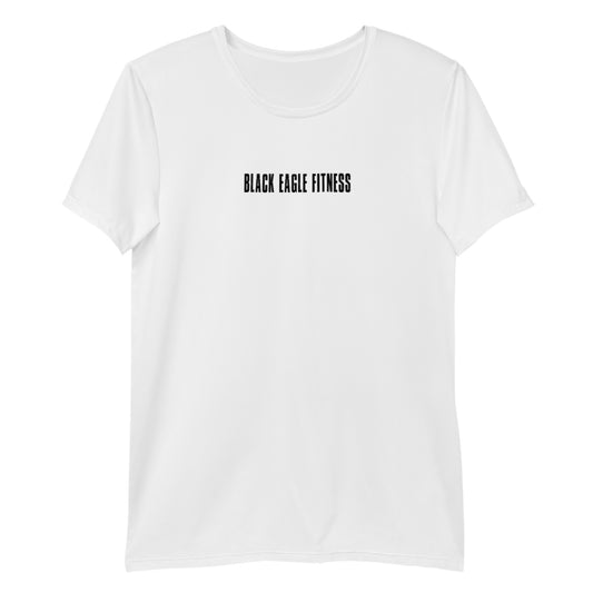 Black Eagle Fitness - White Athletic T-shirt - Red/Blk Logo