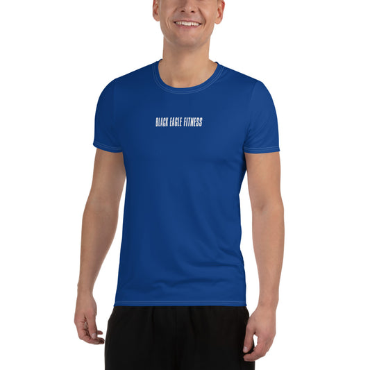 Black Eagle Fitness - Dark Blue Athletic T-shirt - Red/Wht Logo