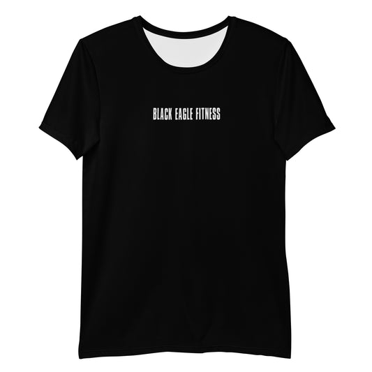 Black Eagle Fitness - Black Athletic T-shirt - Red/Wht Logo