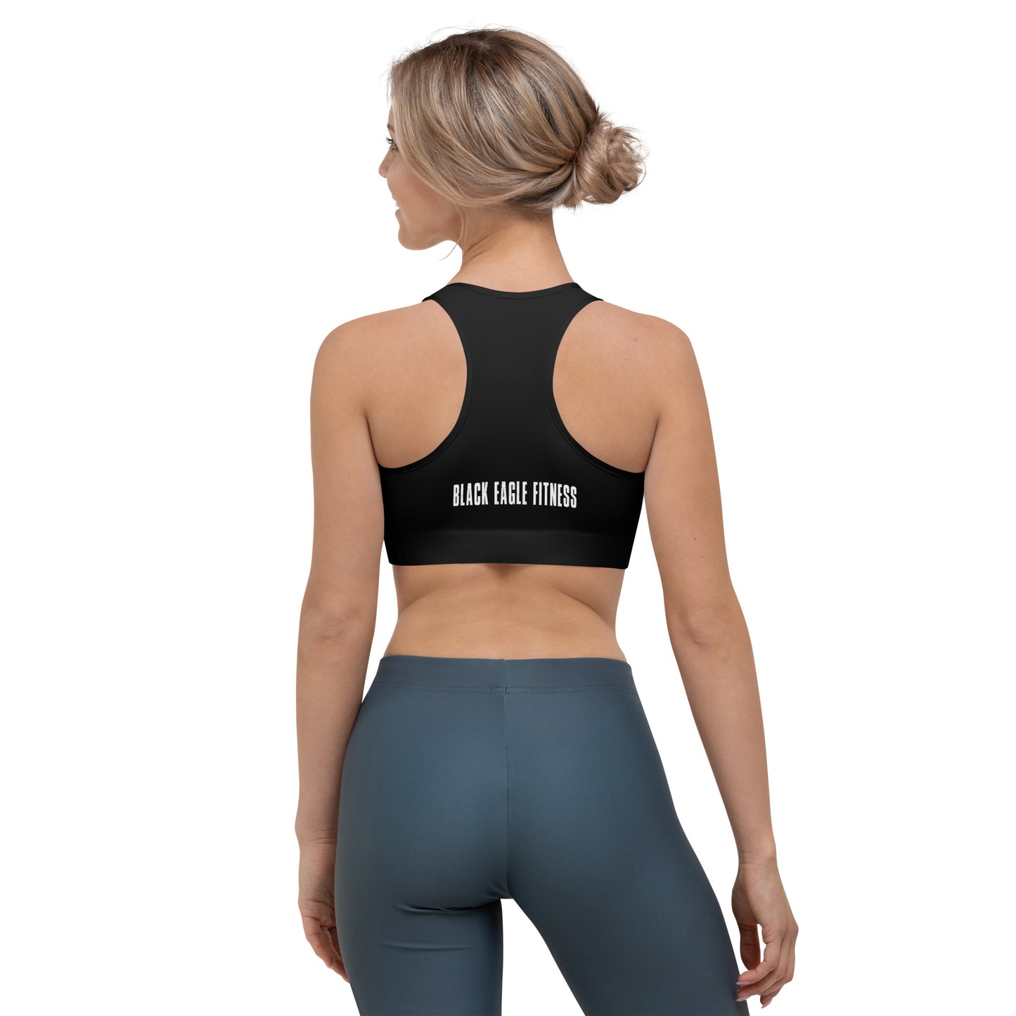 Black Eagle Fitness - Black Sports bra - Red/White Logo