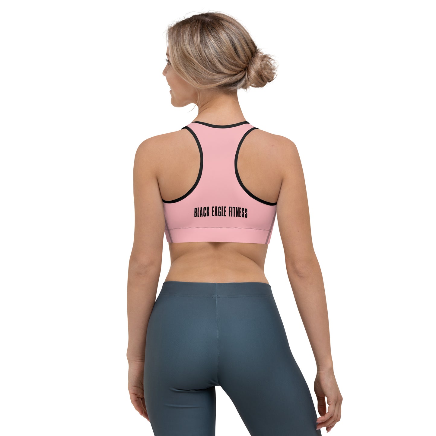 Black Eagle Fitness - Pink Sports bra - Red/Black Logo