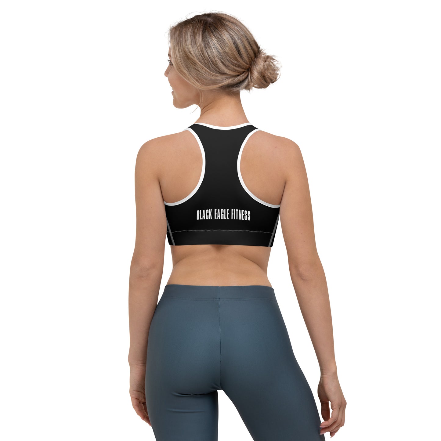 Black Eagle Fitness - Black Sports bra - Red/White Logo