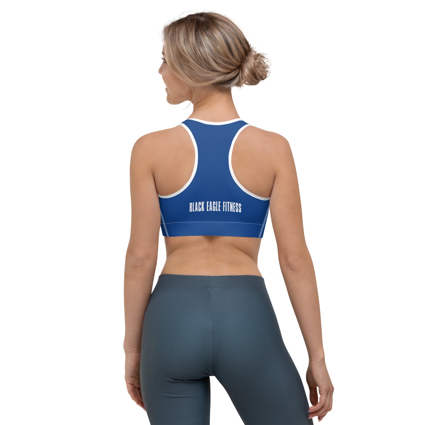Black Eagle Fitness - Dark Blue Sports bra - Red/White Logo