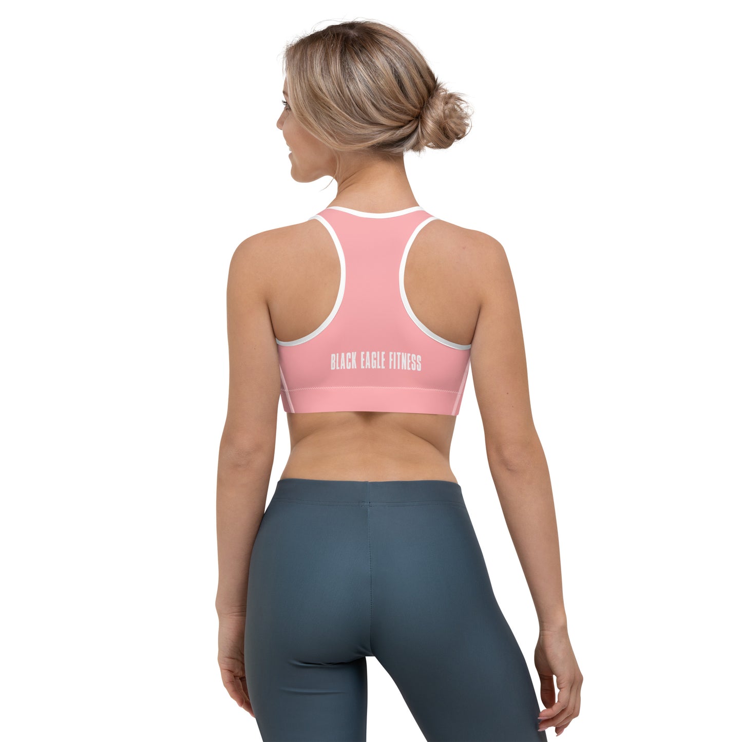 Black Eagle Fitness - Pink Sports bra - Red/White Logo