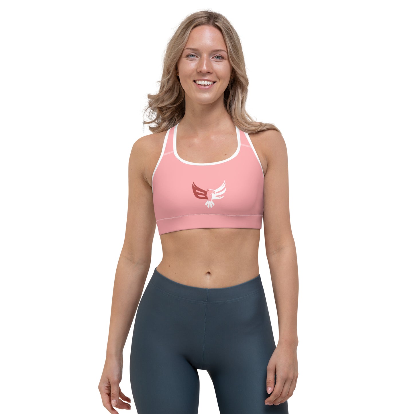 Black Eagle Fitness - Pink Sports bra - Red/White Logo