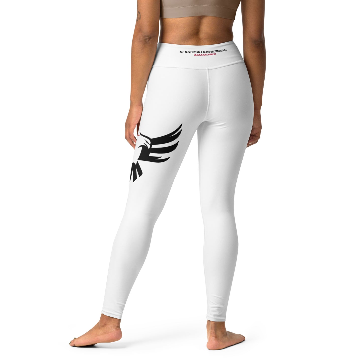 Black Eagle Fitness Leggings - White - Red/Wht Logo