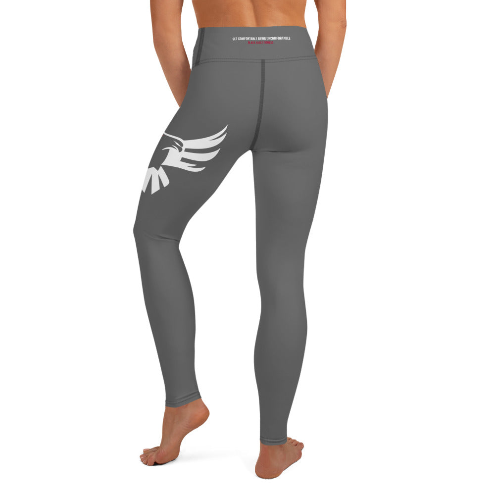 Black Eagle Fitness Leggings - Charcoal - Red/Wht logo
