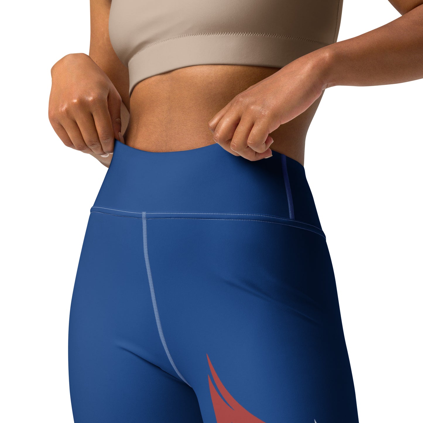 Black Eagle Fitness Leggings - Dark Blue - Red/Wht Logo