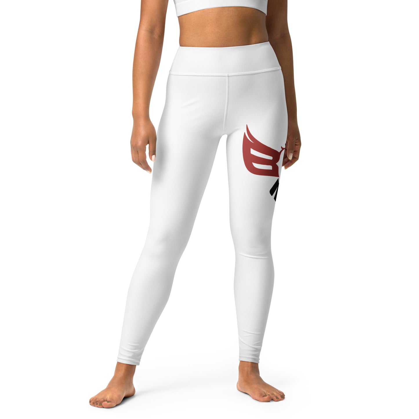 Black Eagle Fitness Leggings - White - Red/Wht Logo