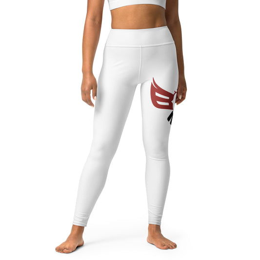 Black Eagle Fitness Leggings - White - Red/Wht Logo