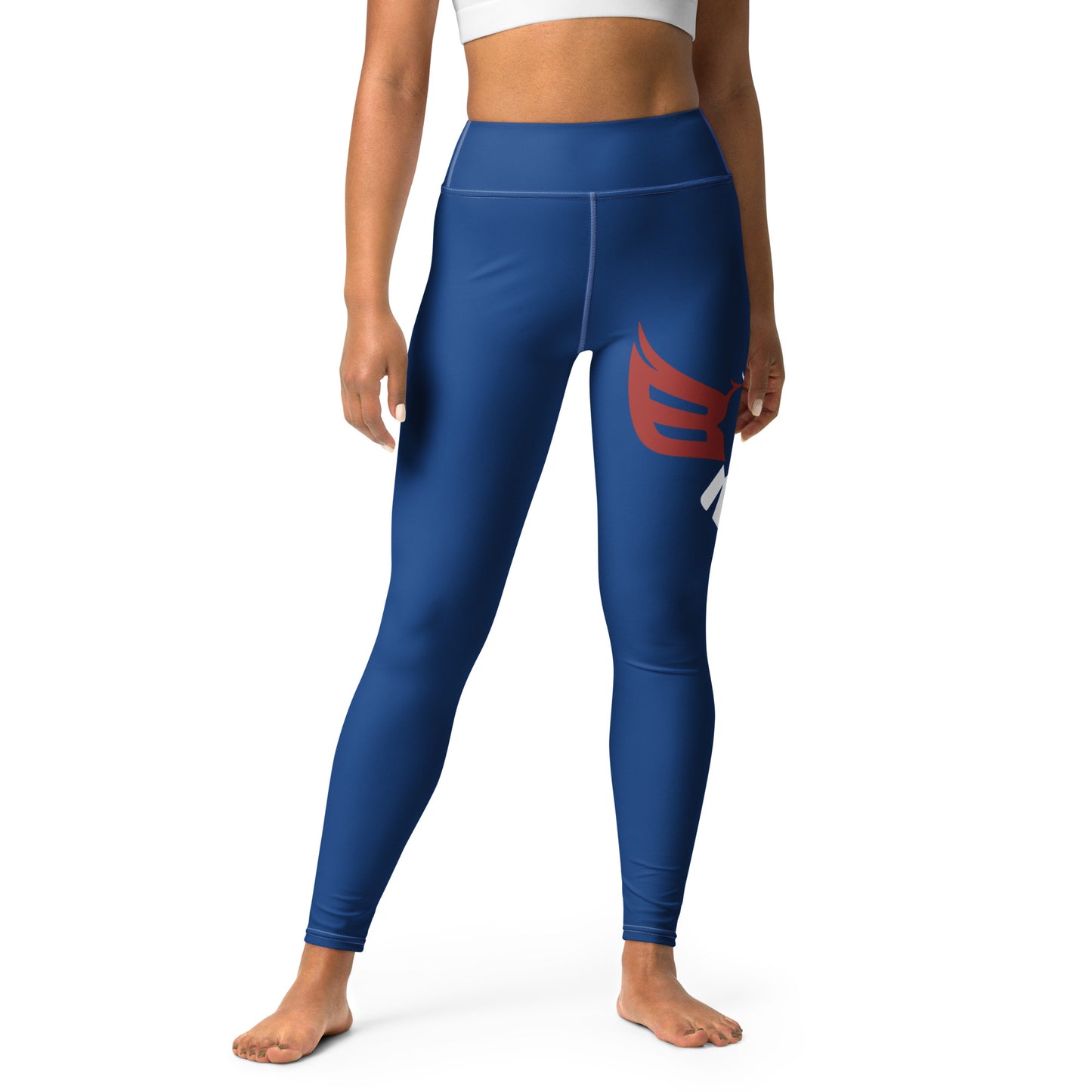 Black Eagle Fitness Leggings - Dark Blue - Red/Wht Logo