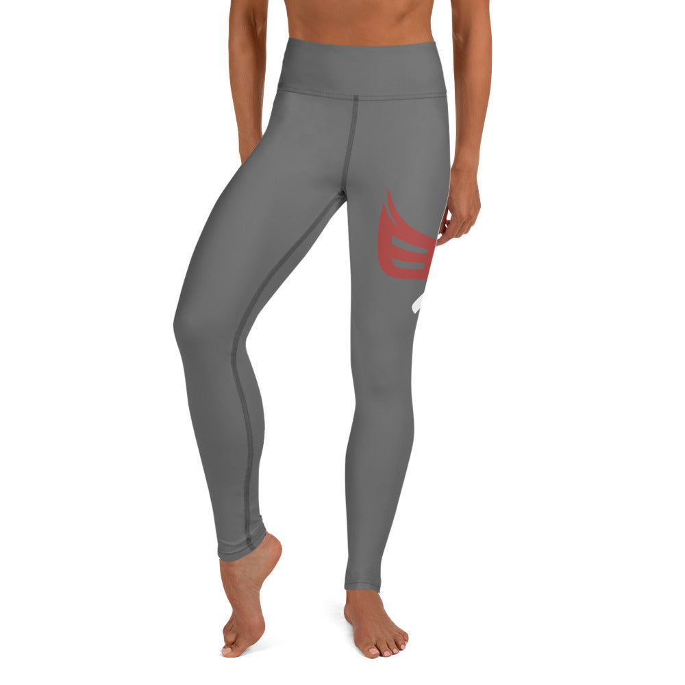Black Eagle Fitness Leggings - Charcoal - Red/Wht logo