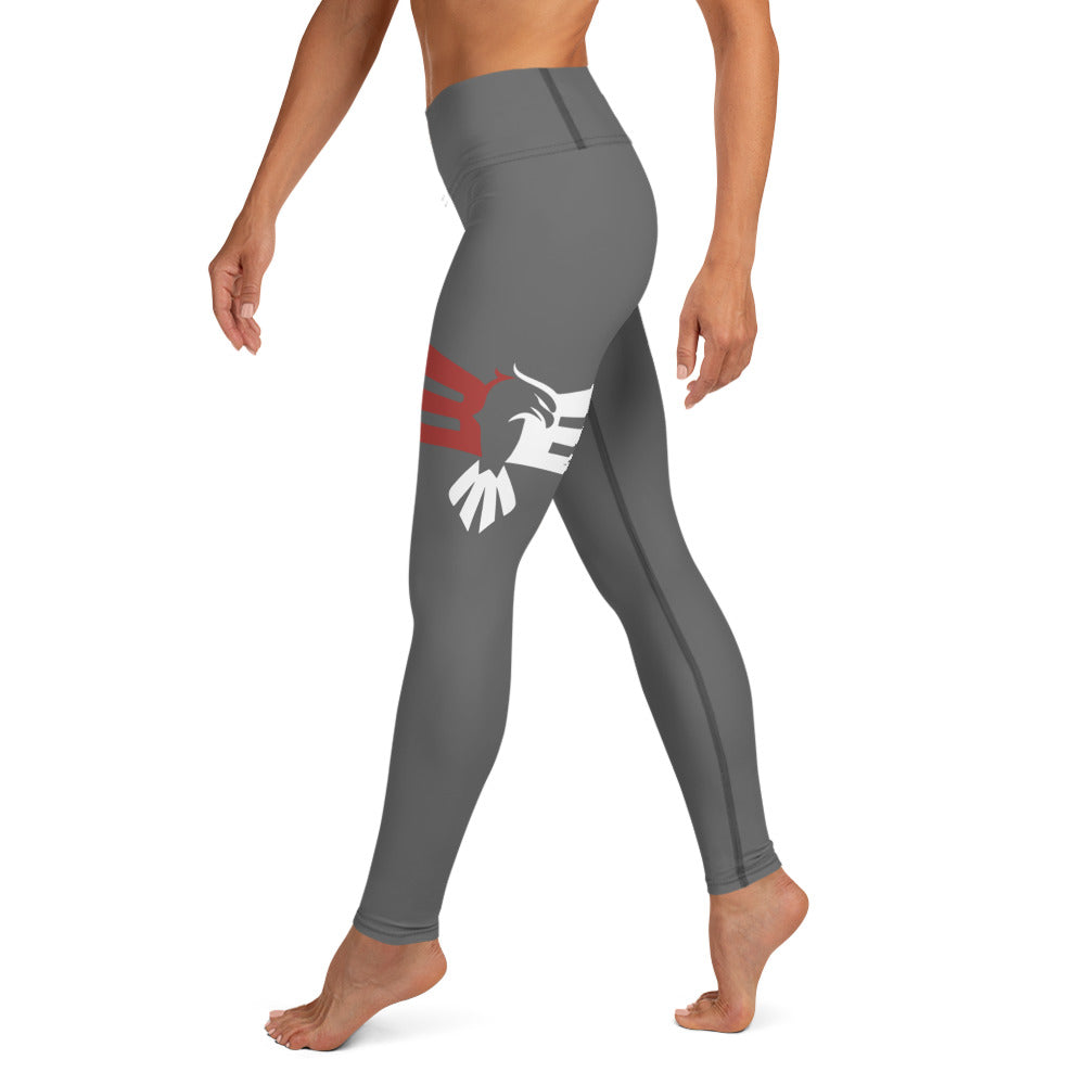 Black Eagle Fitness Leggings - Charcoal - Red/Wht logo